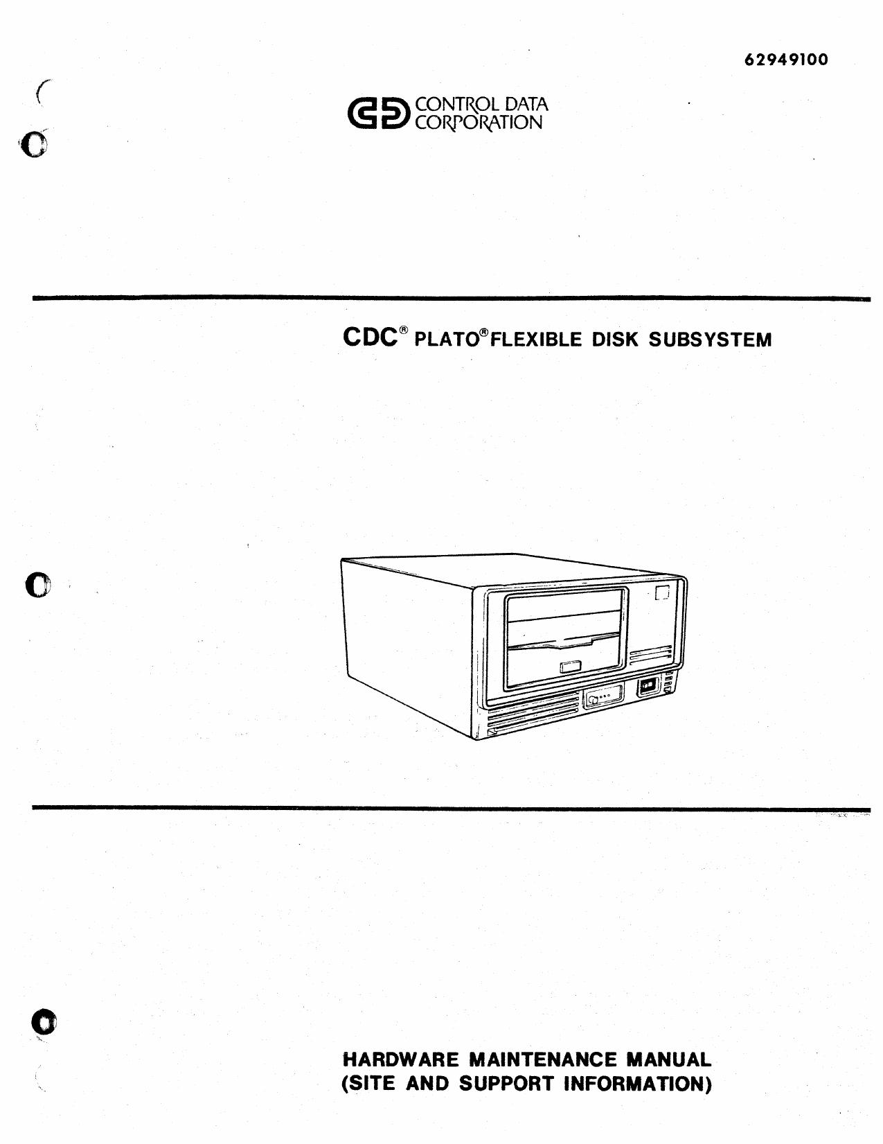 62949100K PLATO Flexible Disk Subsystem Hardware Maint Manual Aug83 by Unknown