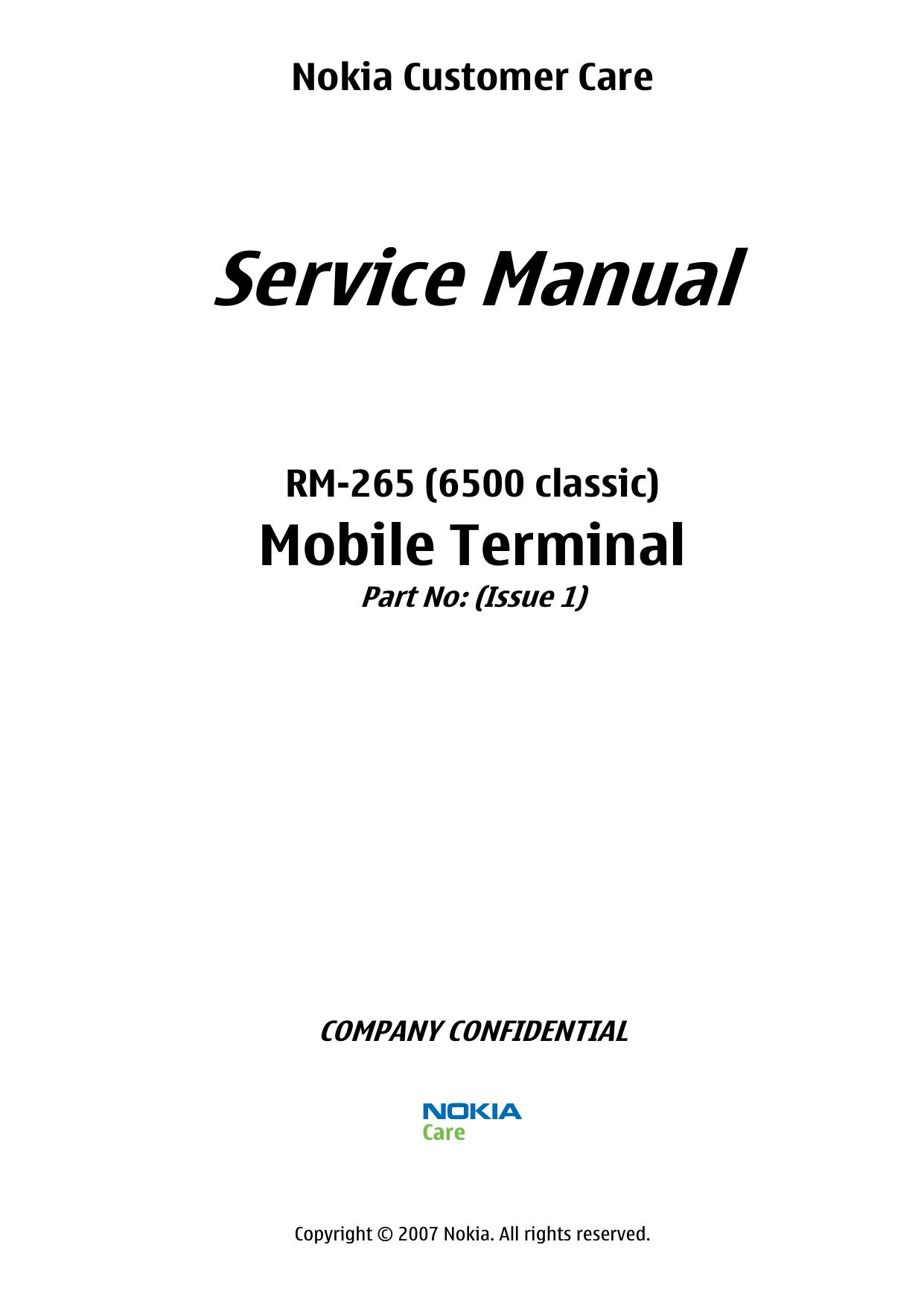 6500c RM-265 service manual l3l4 issue 1 by Unknown