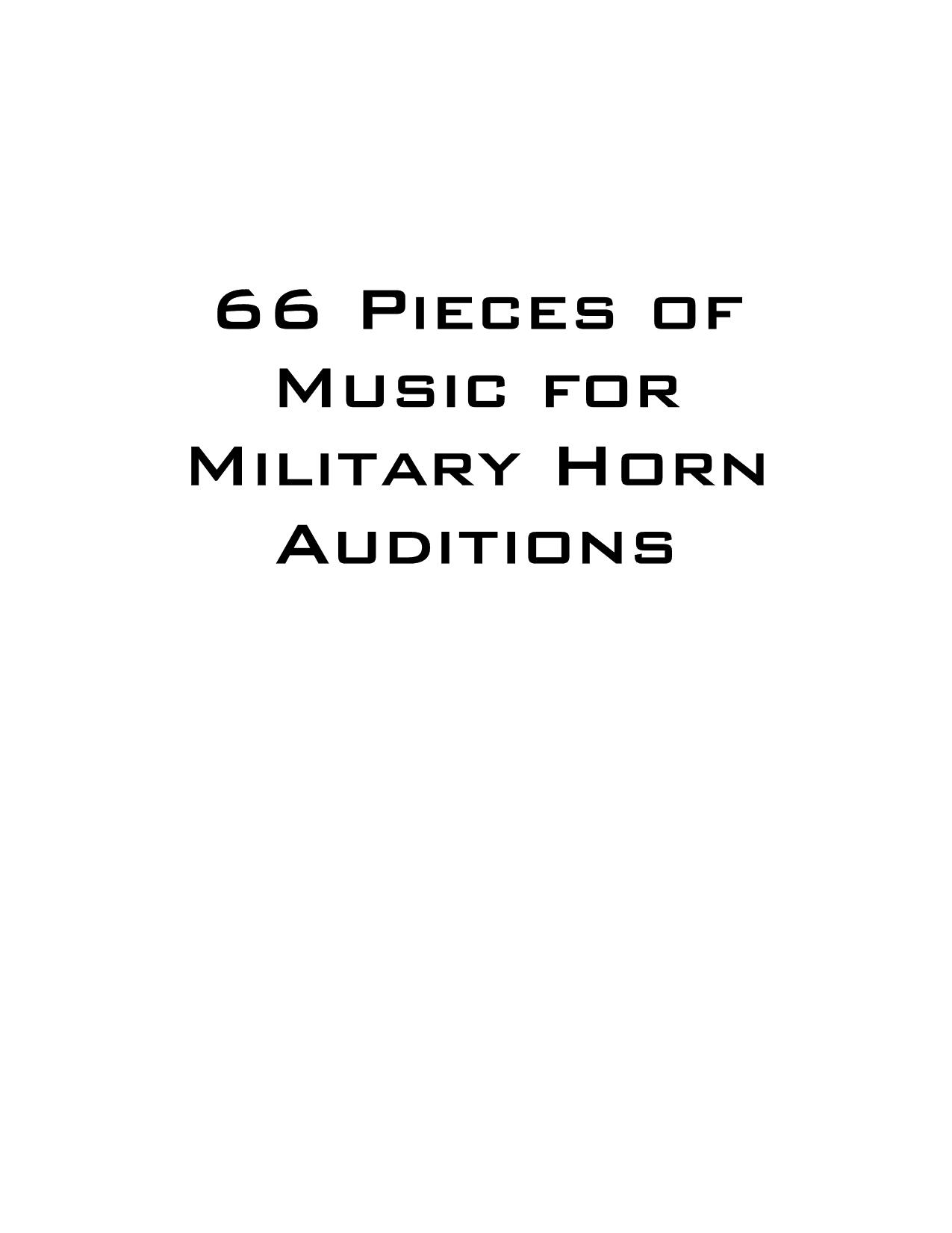 66 Pieces of Music for Military Horn Auditions (for solo) by Wallace Chris
