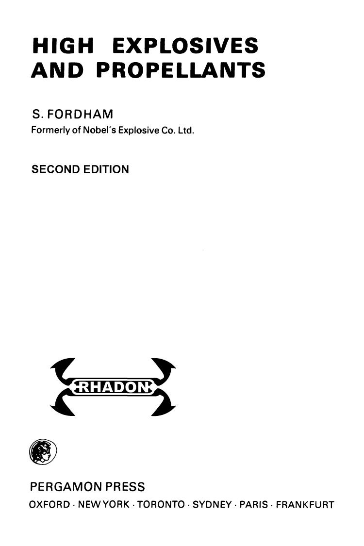 662.2 High Explosives and Propellants by Fordham by Unknown