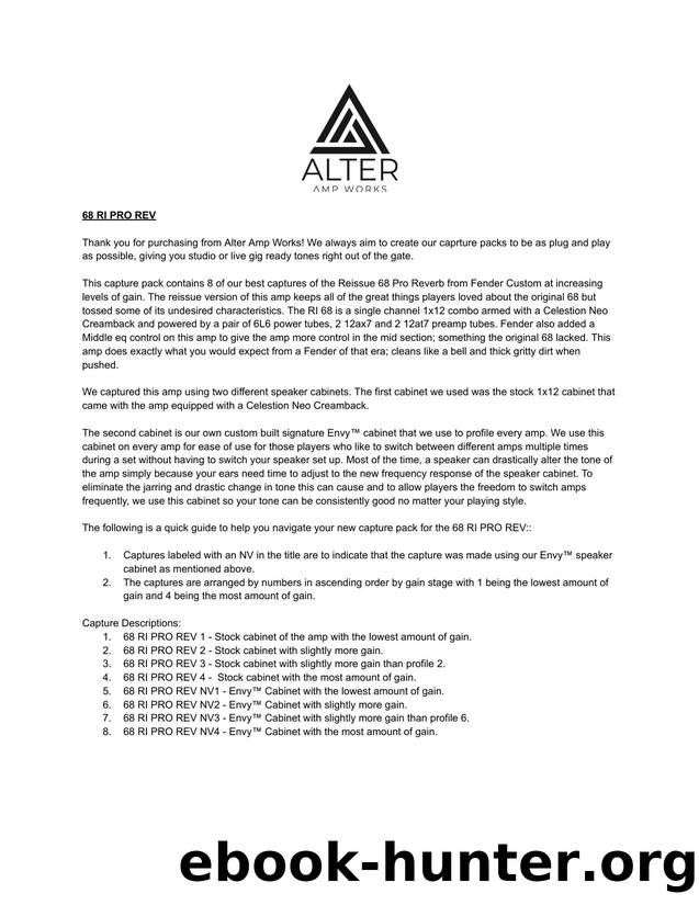 68 RI PRO REV - PRODUCT DESCRIPTION - TONEX.docx by TONEX.docx