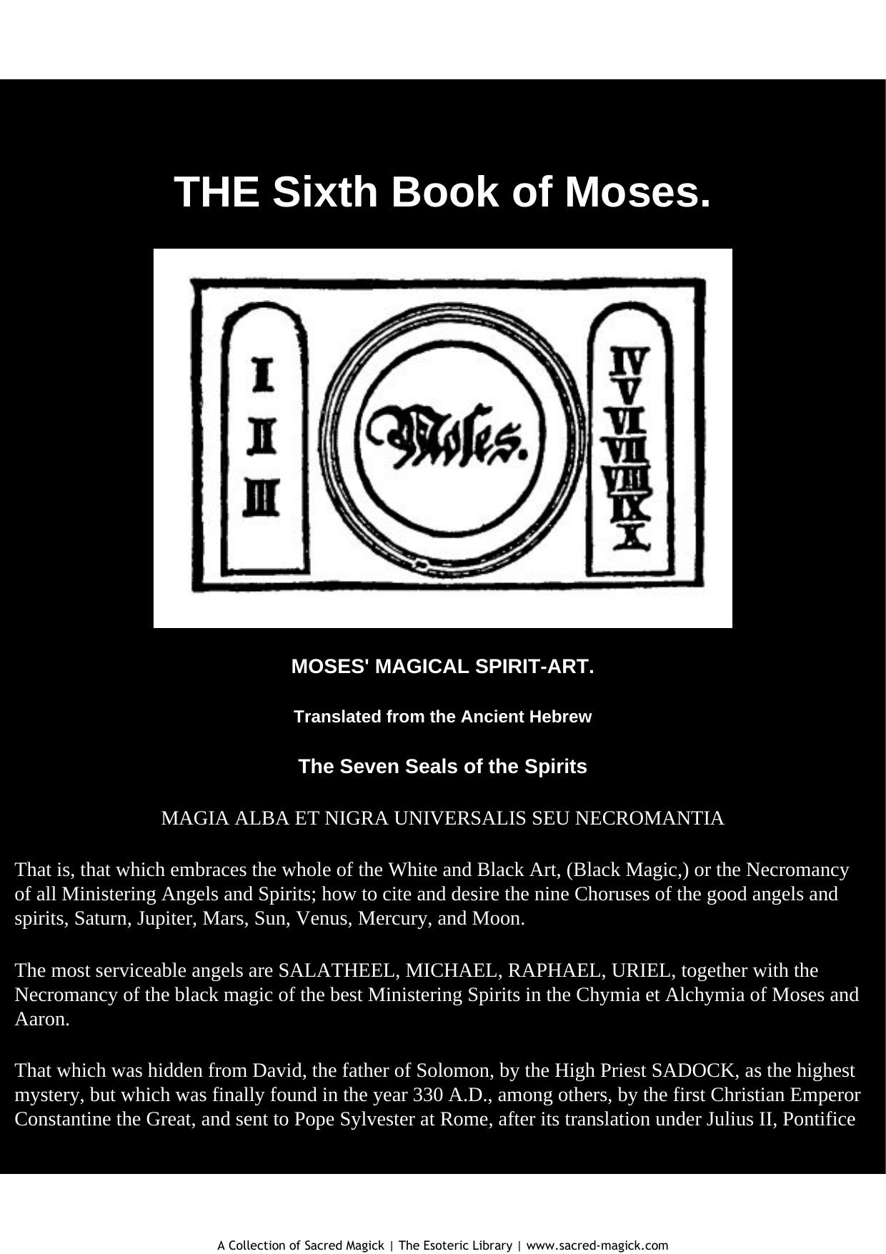 6th and 7th Book of Moses by Anonymous