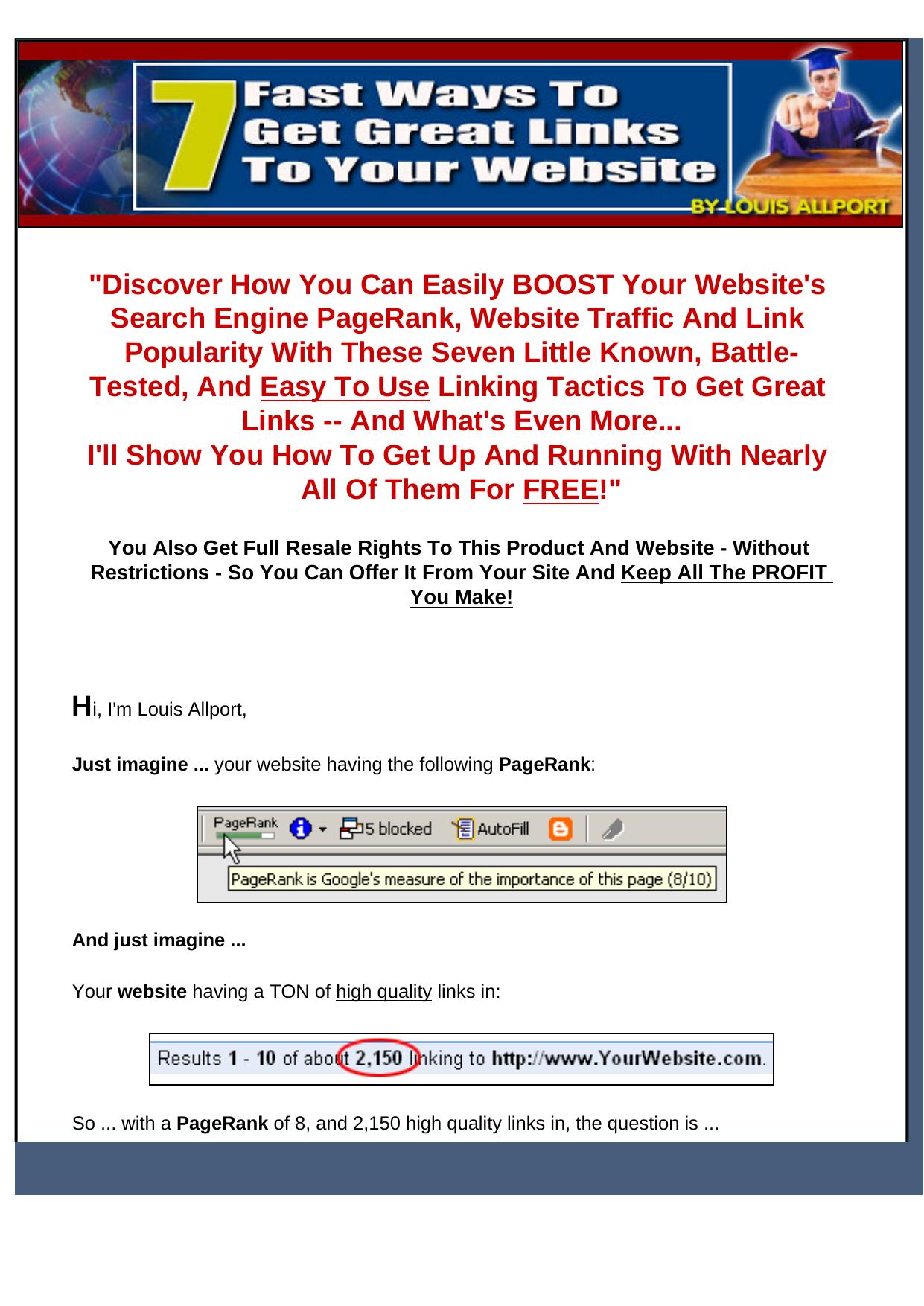 7 Fast Ways To Get Great Links To Your Website. by Best of Kuszter's Collection