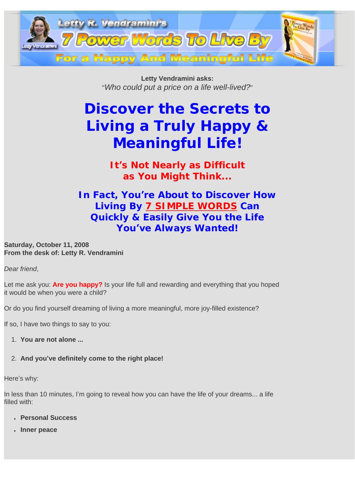 7 Power Words To Live By For A Meaningful And Happy Life. by Best of Kuszter's Collection