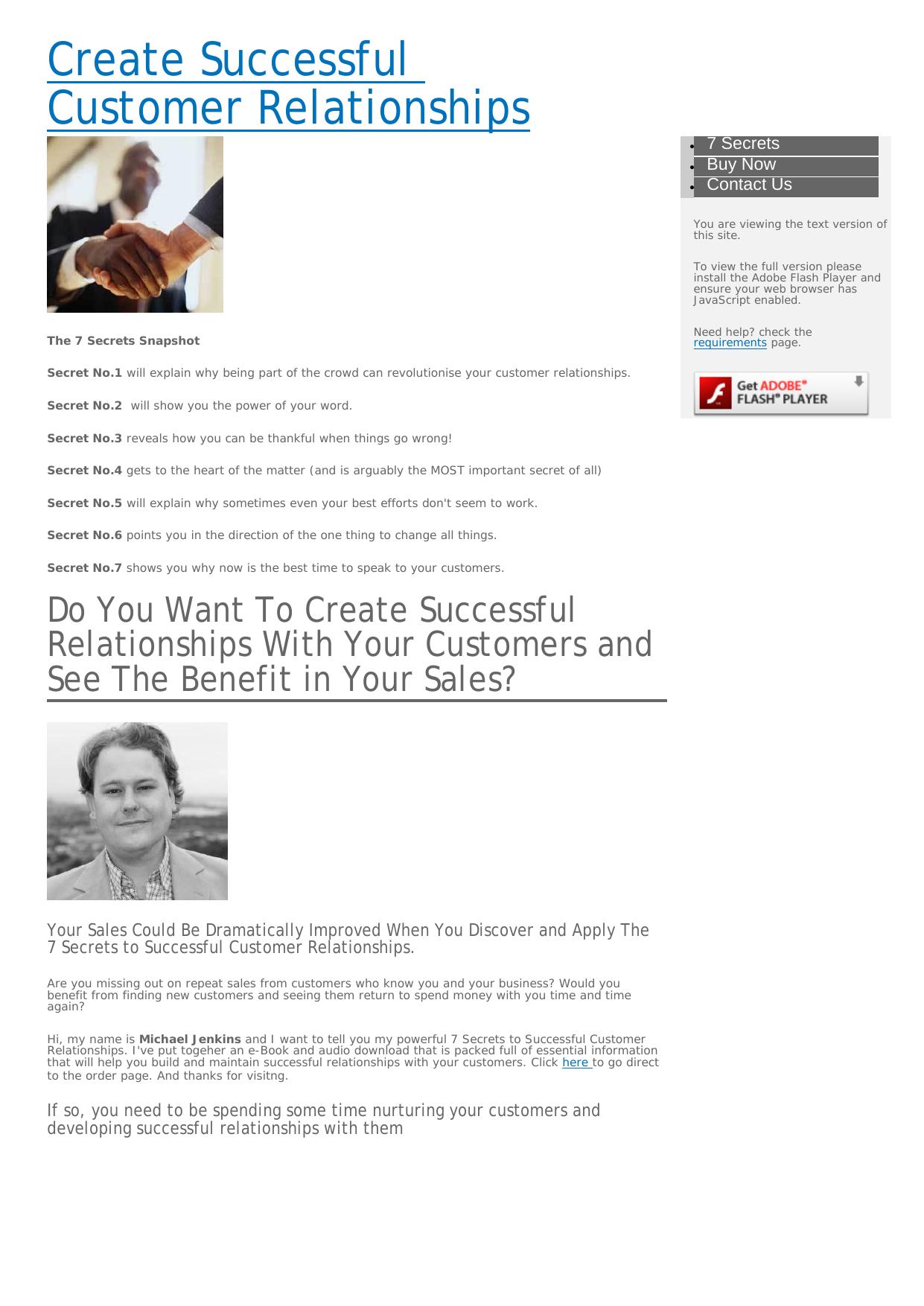 7 Secrets To Successful Customer Relationships. by Best of Kuszter's Collection