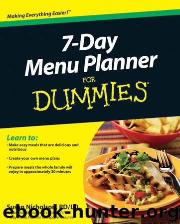 7-Day Menu Planner For Dummies by Susan Nicholson