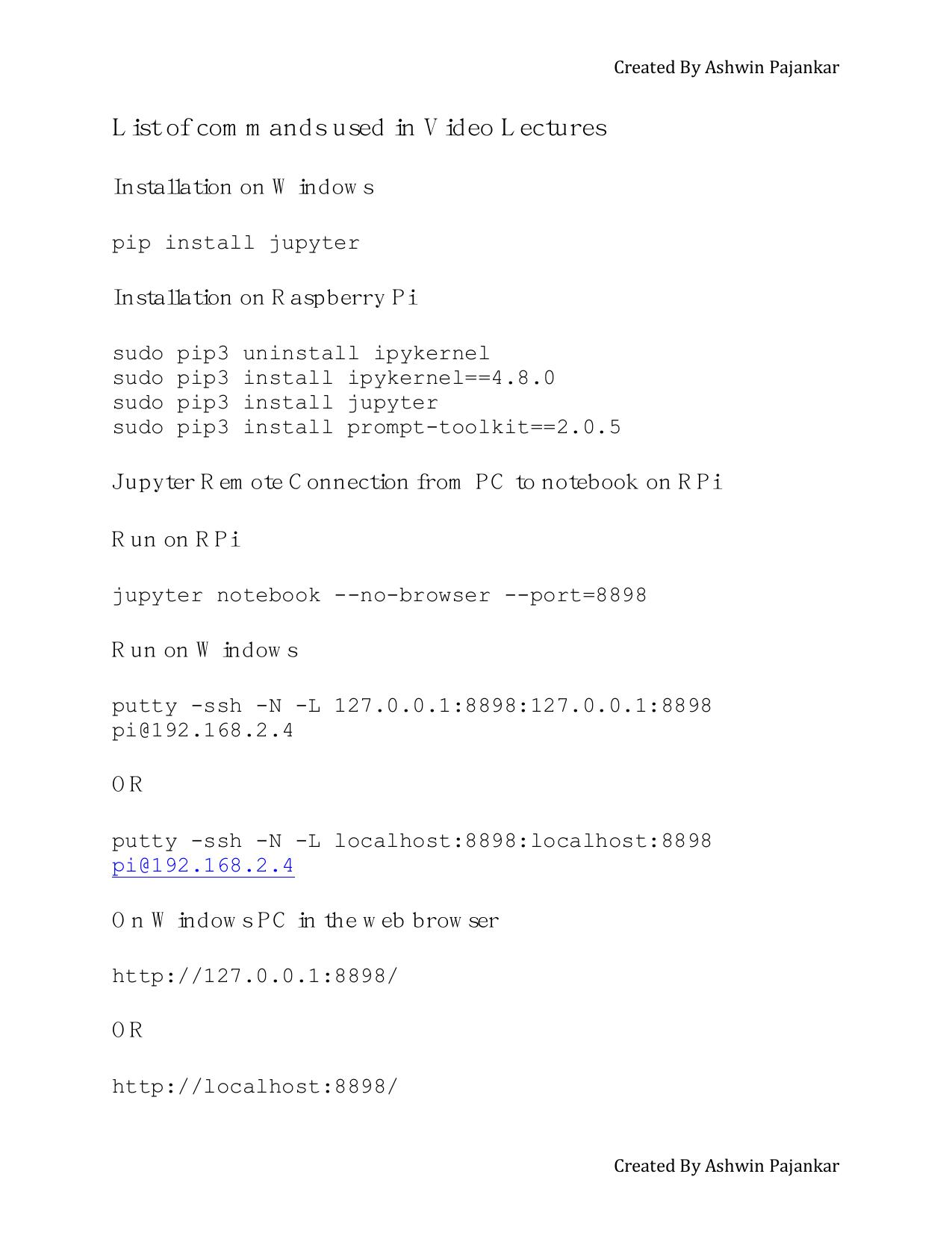 7.1 07 Jupyter Installation and Remote Connection.pdf by Ashwin