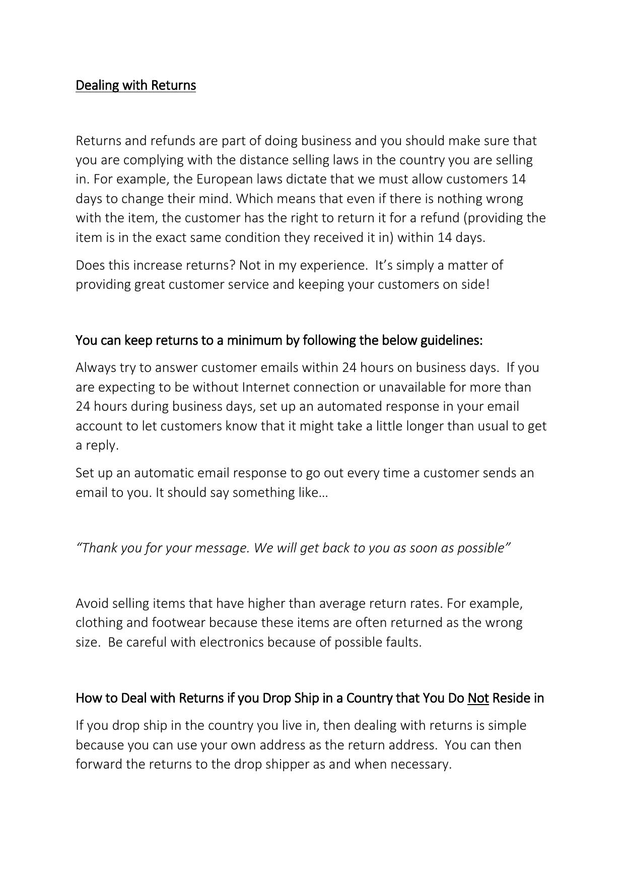 7.1 Dealing with Returns.pdf by Julie Wilson