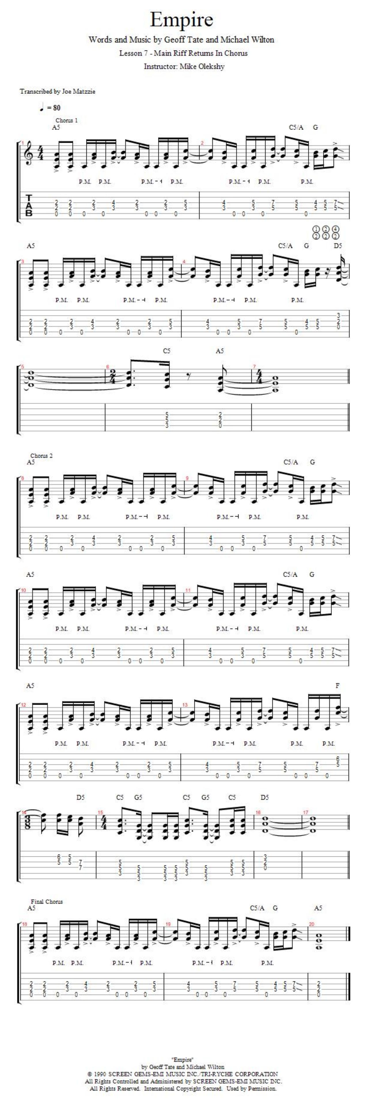 7.Main Riff Returns In Chorus by Unknown