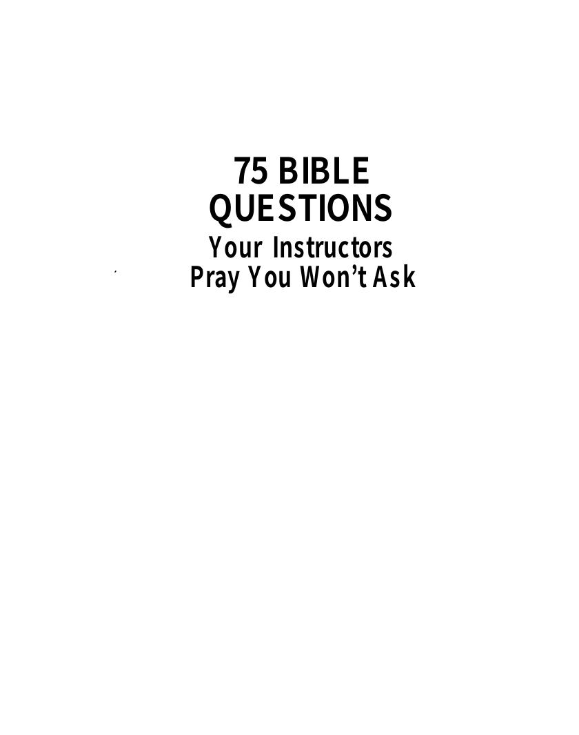 75 Bible Questions by North