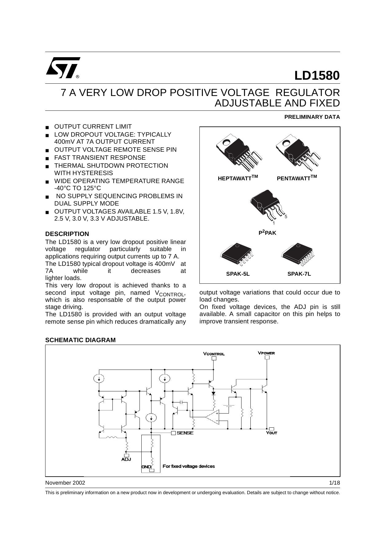 7A VERY LOW DROP VOLTAGE REGULATOR ADJUSTABLE AND FIXED by STMicroelectronics