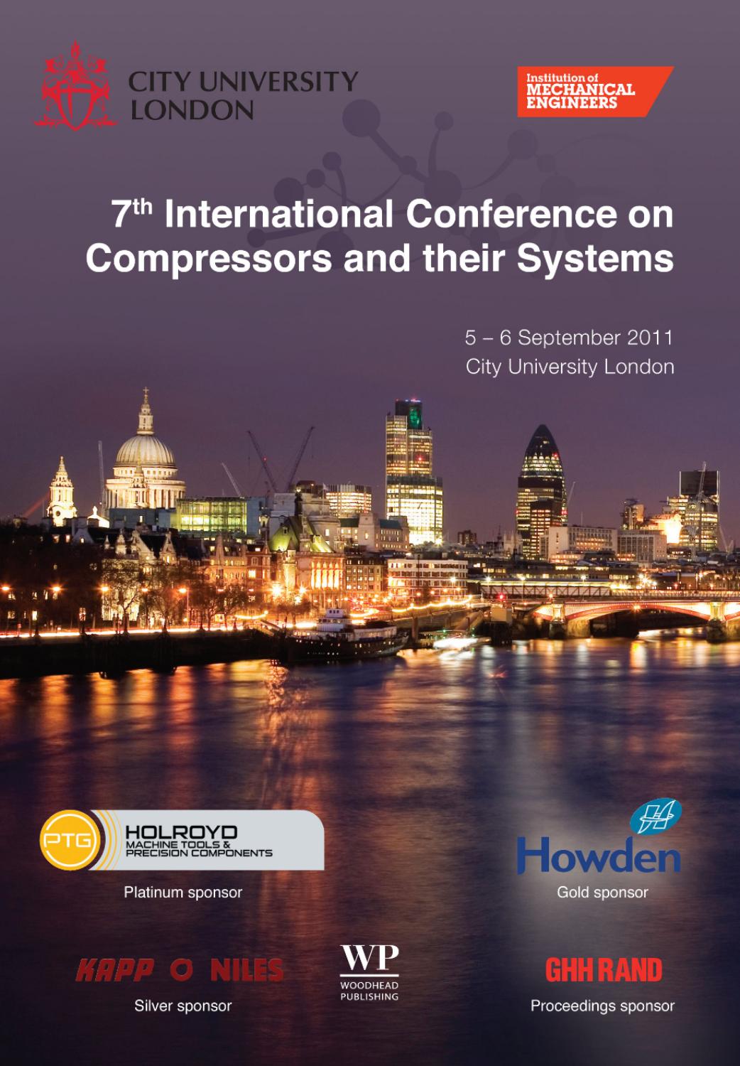 7th International Conference on Compressors and their Systems 2011 by City University of London Institution of Mechanical Engineers (IMechE)