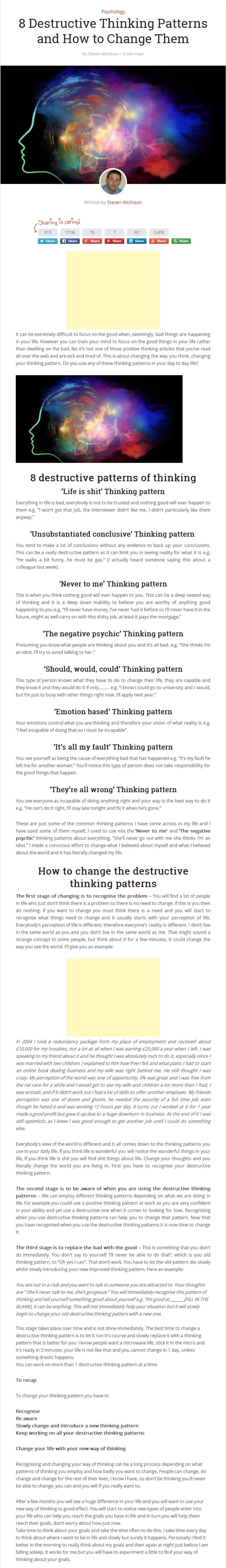 8 Destructive Thinking Patterns and How to Change Them by Unknown