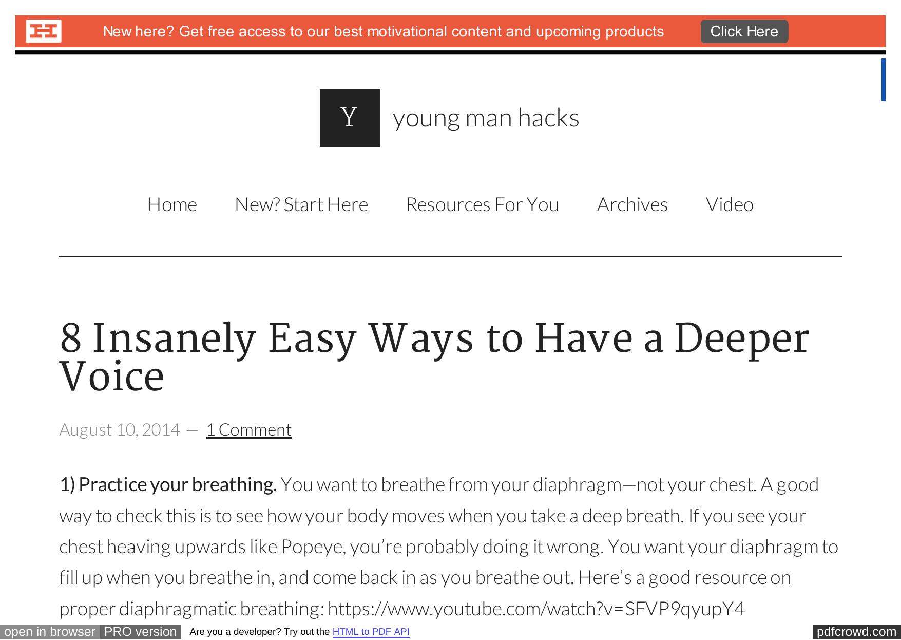 8 Insanely Easy Ways to Have a Deeper Voice - Young Man Hacks by Unknown