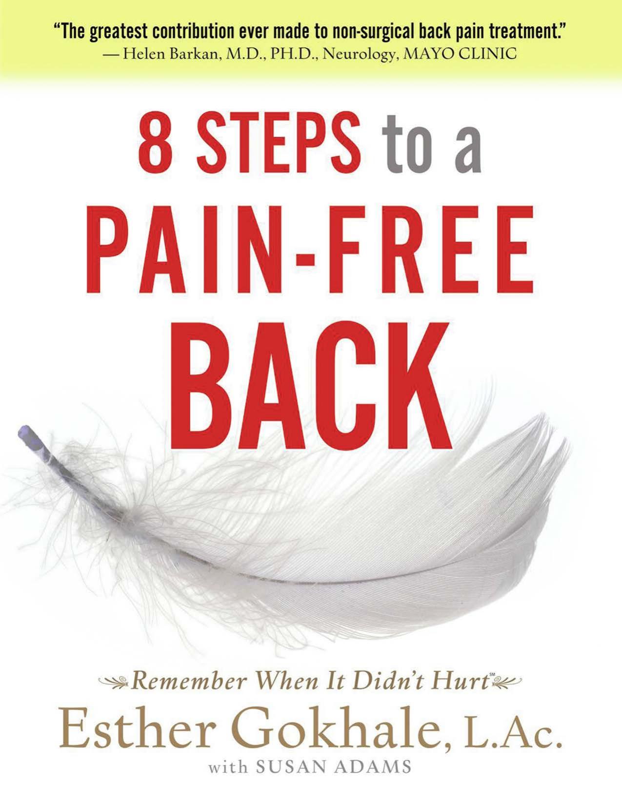 8 steps to a pain-free back: natural posture solutions for pain in the back, neck, shoulder, hip, knee, and foot by Adams Susan;Gokhale Esther