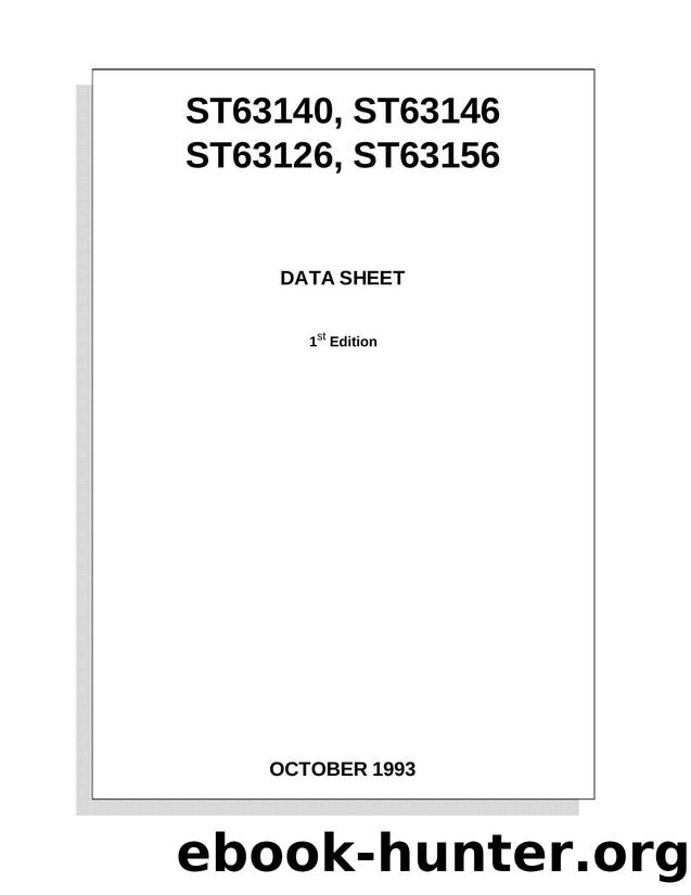 8-BIT MICROCONTROLLER (MCU) WITH ROM, EPROM, OTP AND ON SCREEN DISPLAY (OSD) FOR TV FREQUENCY AND VOLTAGE SYNTHESIS by SGS-THOMSON Microelectronics