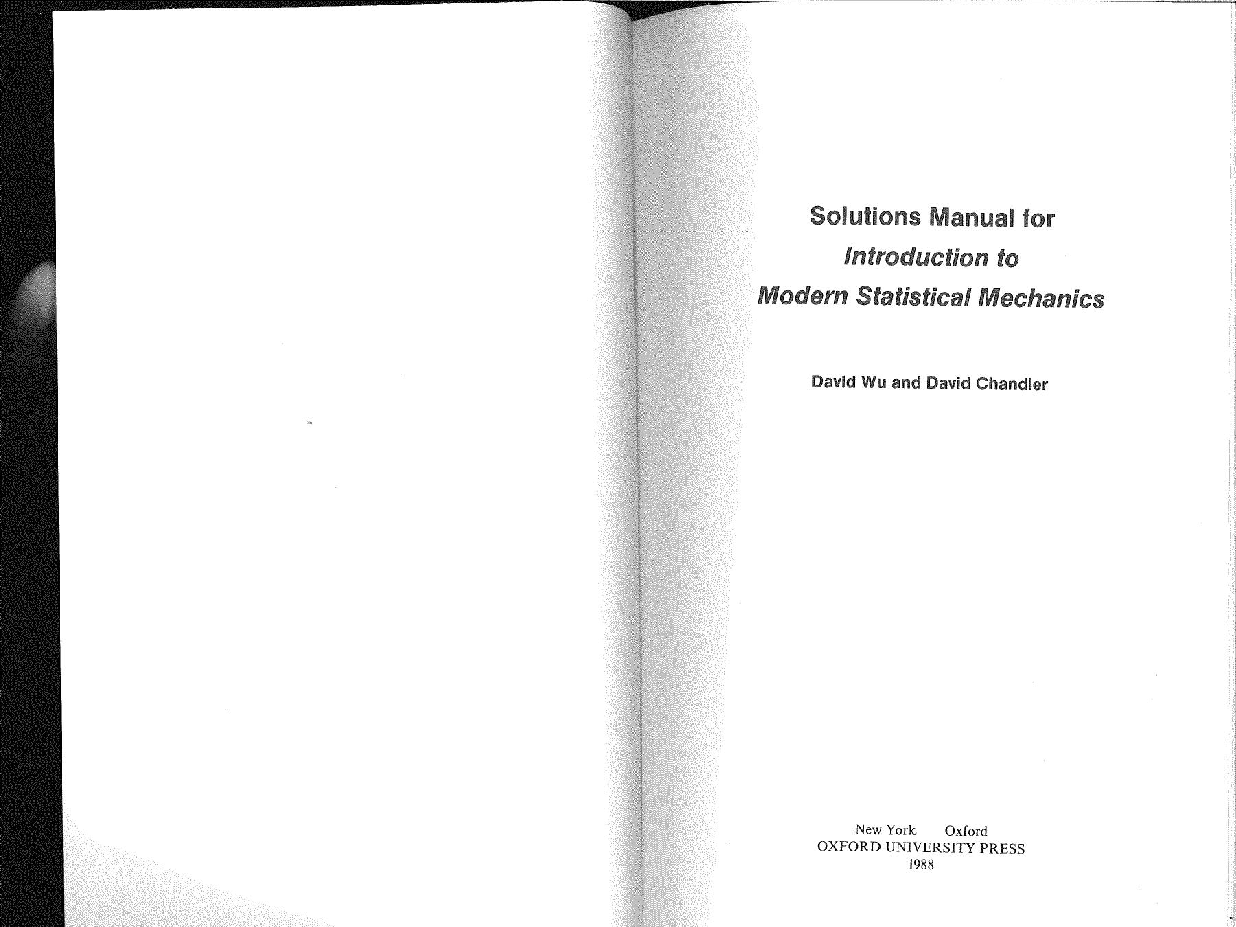 8.08-Solutions Manual for Introduction to Modern Statistical Mechanics-Chandler by Unknown
