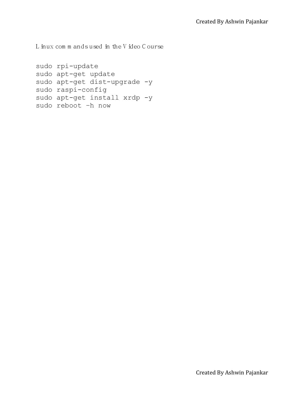 8.1 06 Linux Commands used in the Course.pdf by Ashwin