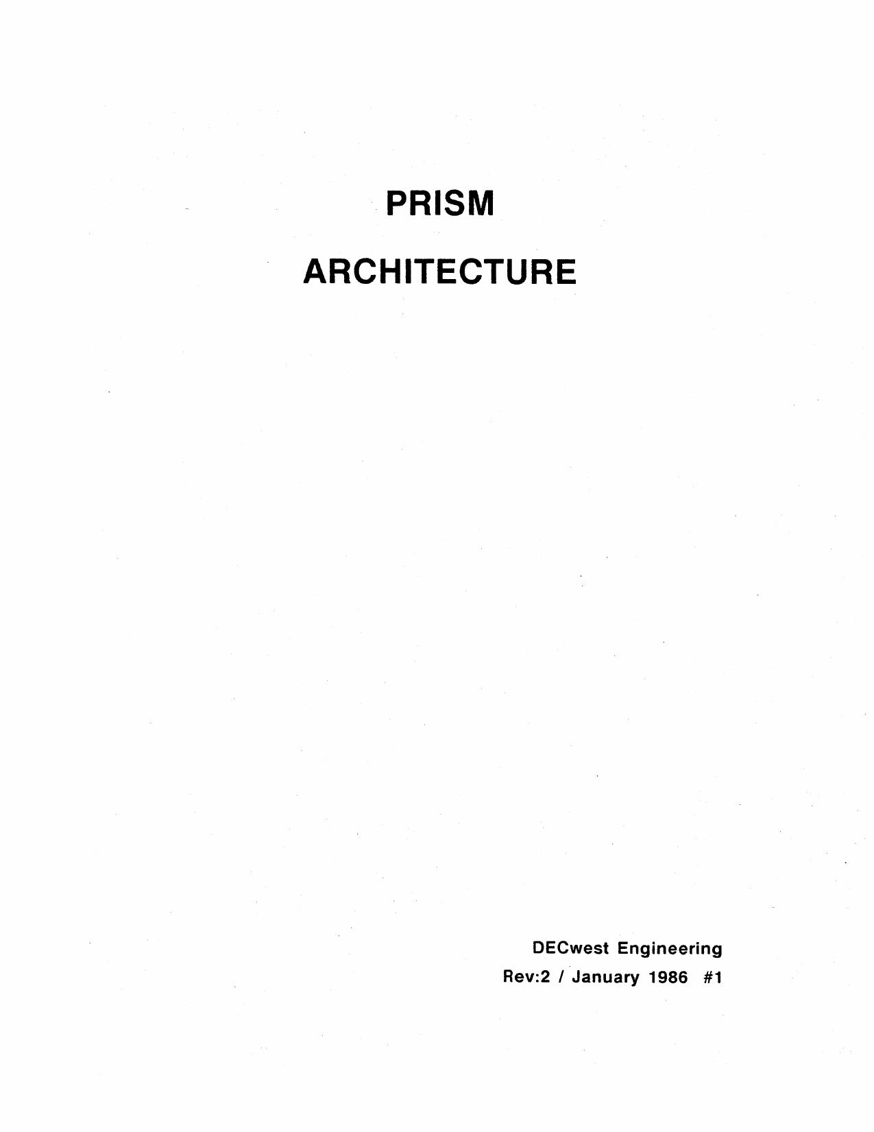 8601xx PRISM Architecture by Unknown