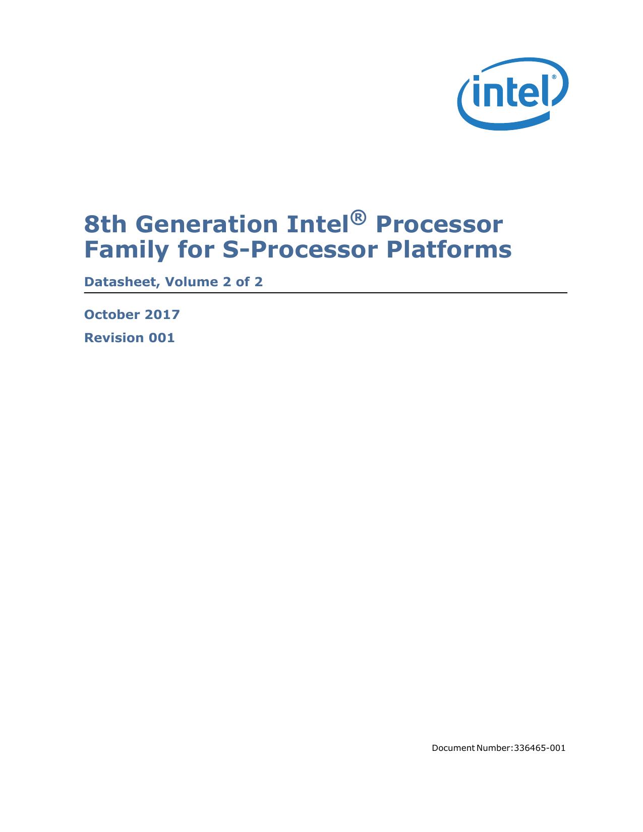 8th Generation IntelÂ® Processor Family for S-Processor Platforms by Intel