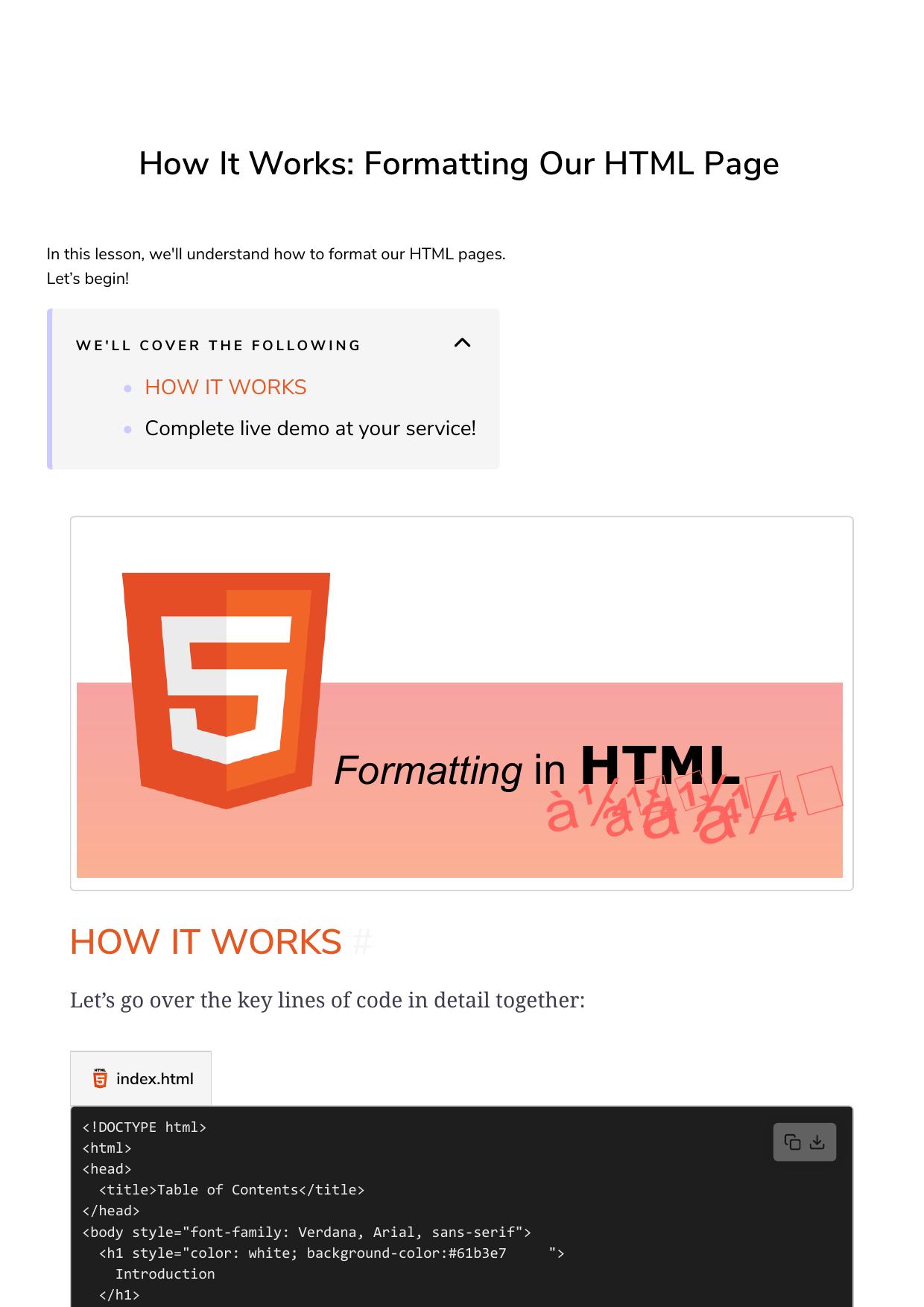 9 How It Works Formatting Our HTML Page by Unknown