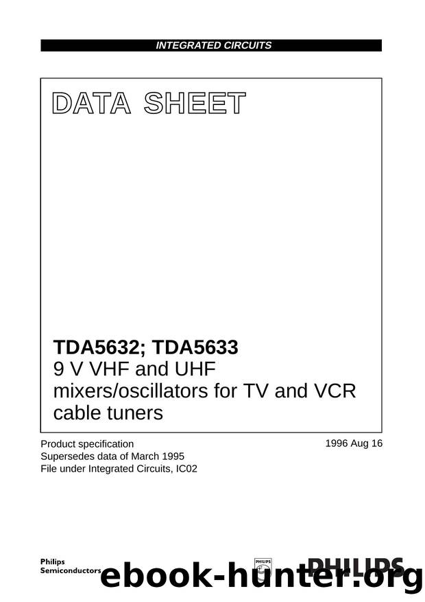 9 V VHF and UHF mixersoscillators for TV and VCR cable tuners by Philips Semiconductors