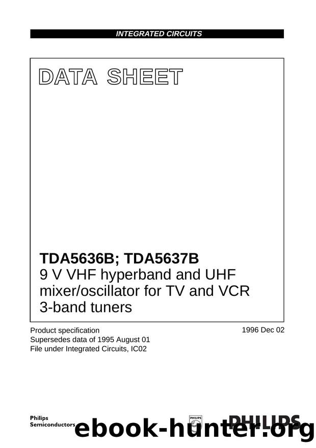 9 V VHF hyperband and UHF mixeroscillator for TV and VCR 3-band tuners by Philips Semiconductors