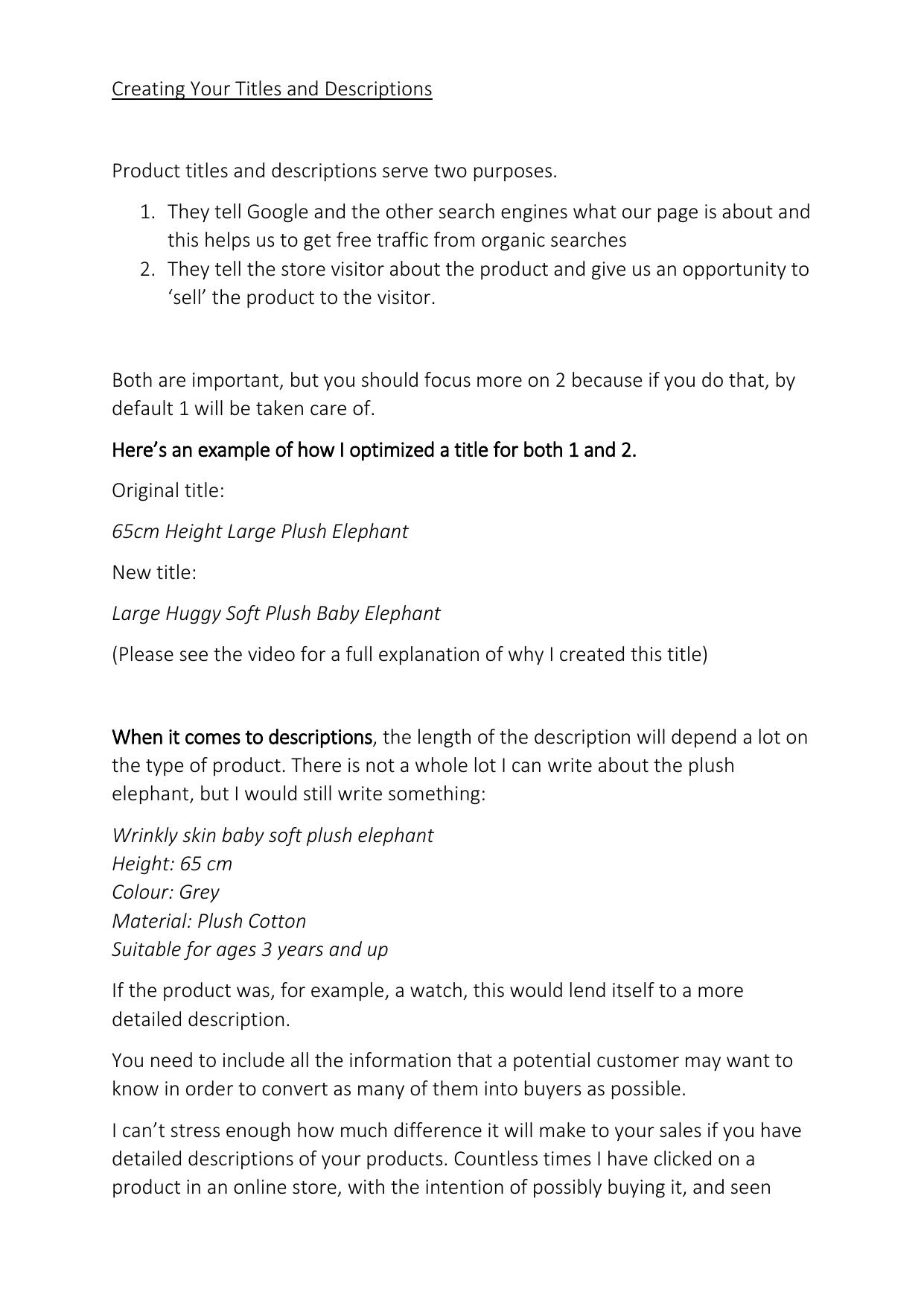 9.1 Creating Your Titles and Descriptions.pdf by Julie Wilson