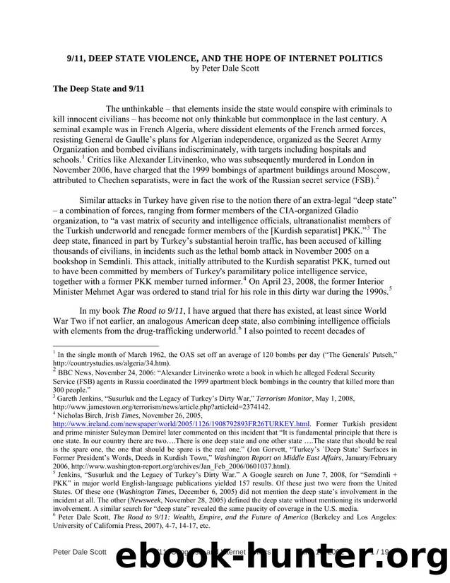 911, DEEP STATE VIOLENCE, AND THE HOPE OF INTERNET POLITICS by Peter Dale Scott