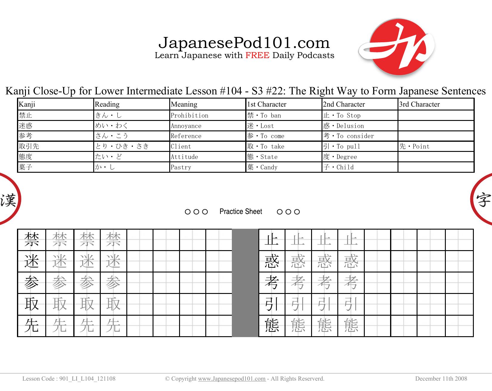 97. The Right Way to Form Japanese Sentences by Kanji Close-Up