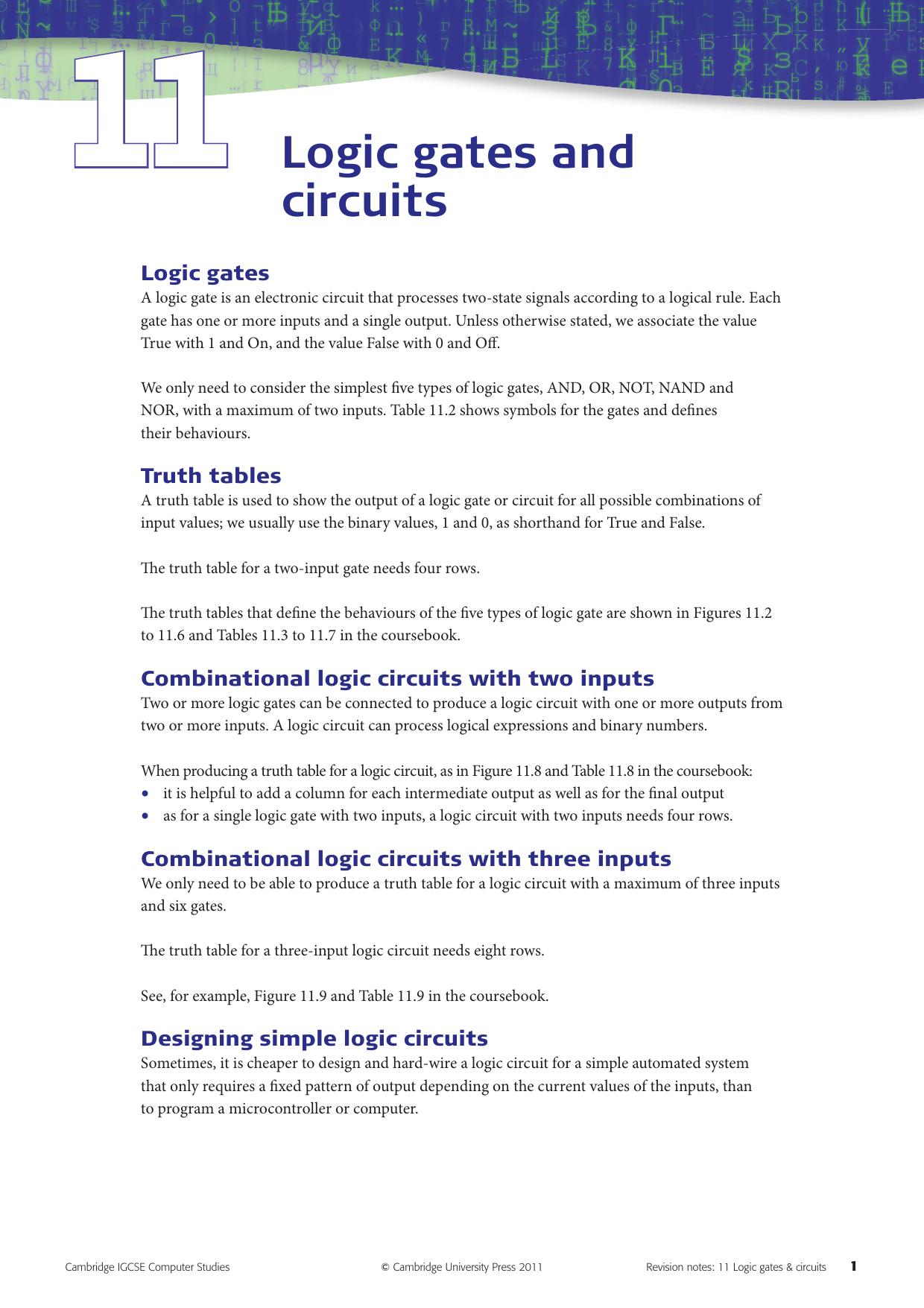 9780521170635_RN_11 Logic gates and circuits.indd by rveeramani