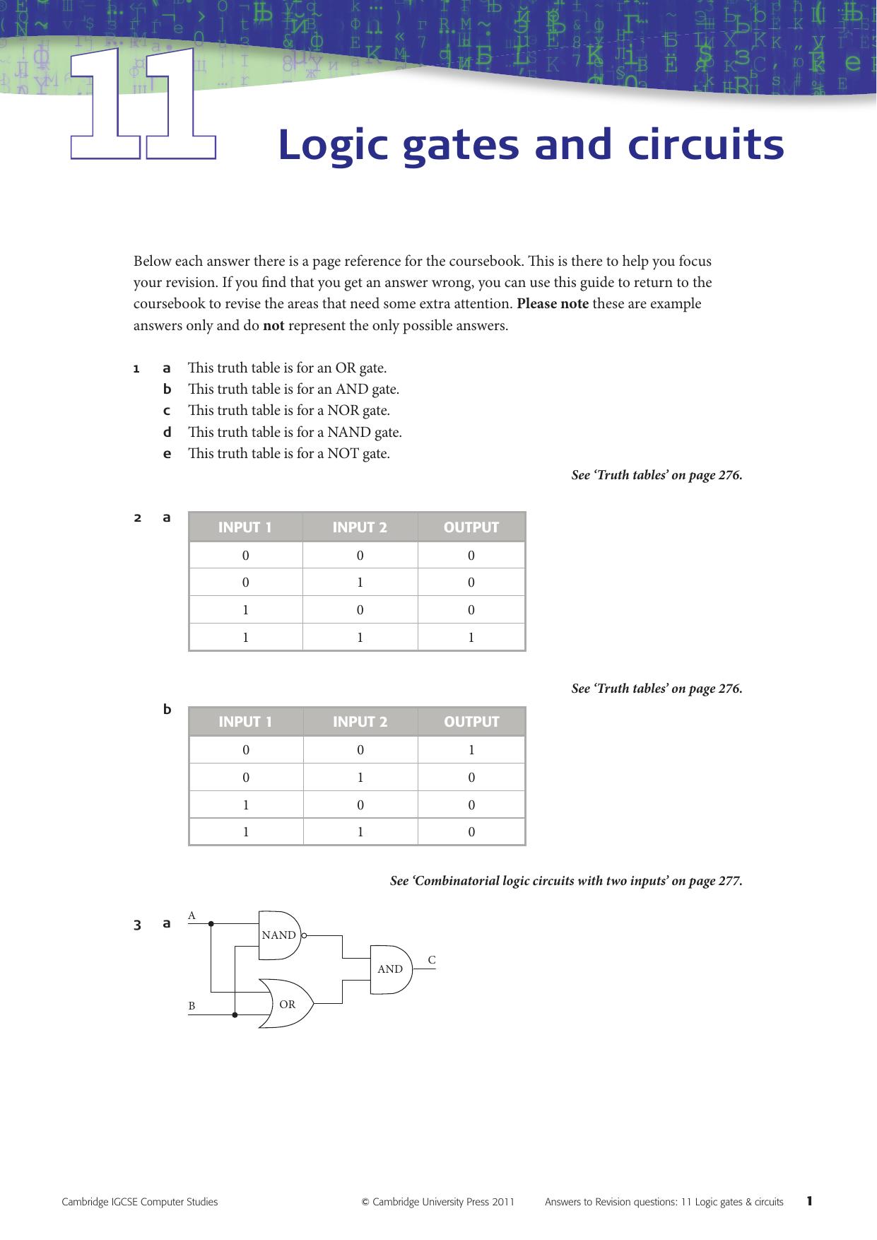 9780521170635_RQAns_11 Logic gates and circuits.indd by rveeramani