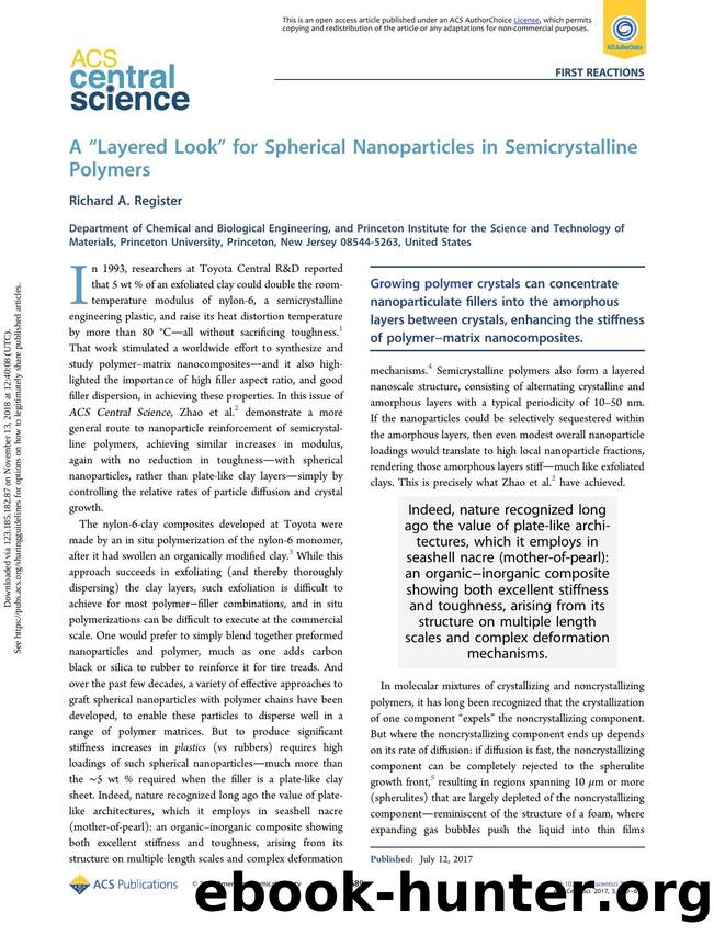 A âLayered Lookâ for Spherical Nanoparticles in Semicrystalline Polymers by Richard A. Register