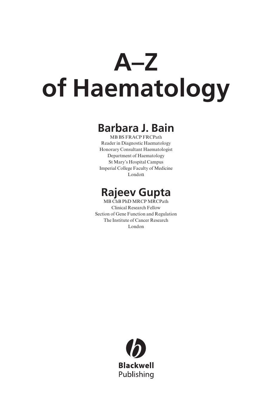 A - Z of Haematology by Unknow