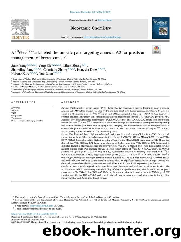 A 68Ga-177Lu-labeled theranostic pair targeting annexin A2 for precision management of breast cancer by unknow