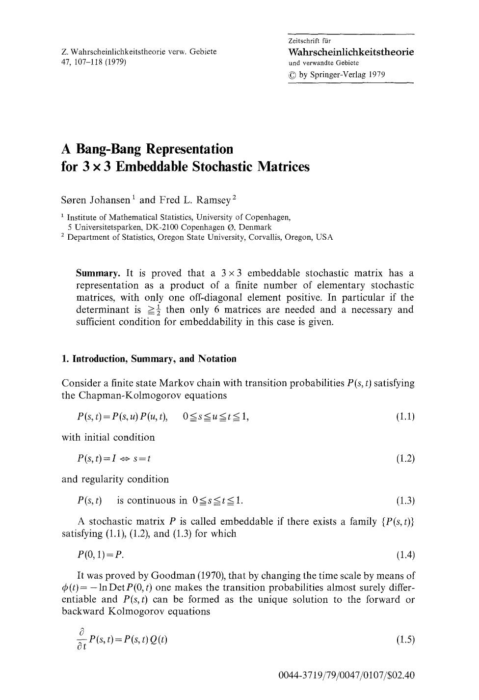 A Bang-Bang representation for 3×3 embeddable stochastic matrices by Bang-Bang representation for 3 on 3 embeddable stochastic matrices (1979)(12s)