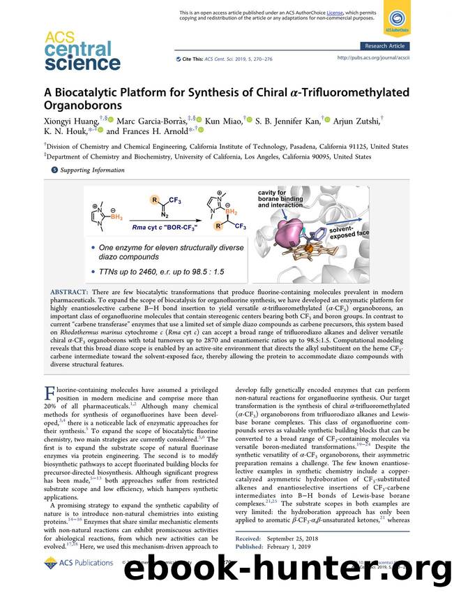 A Biocatalytic Platform for Synthesis of Chiral Î±-Trifluoromethylated Organoborons by unknow