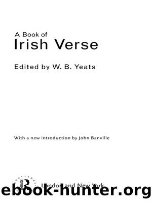 A Book of Irish Verse by Yeats W. B.; Banville John;
