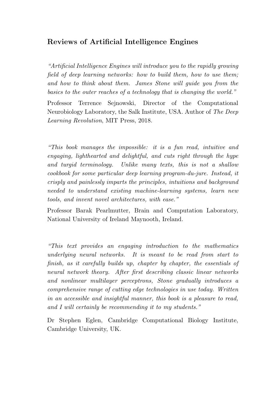 A Brief Guide to Artificial Intelligence by James V Stone