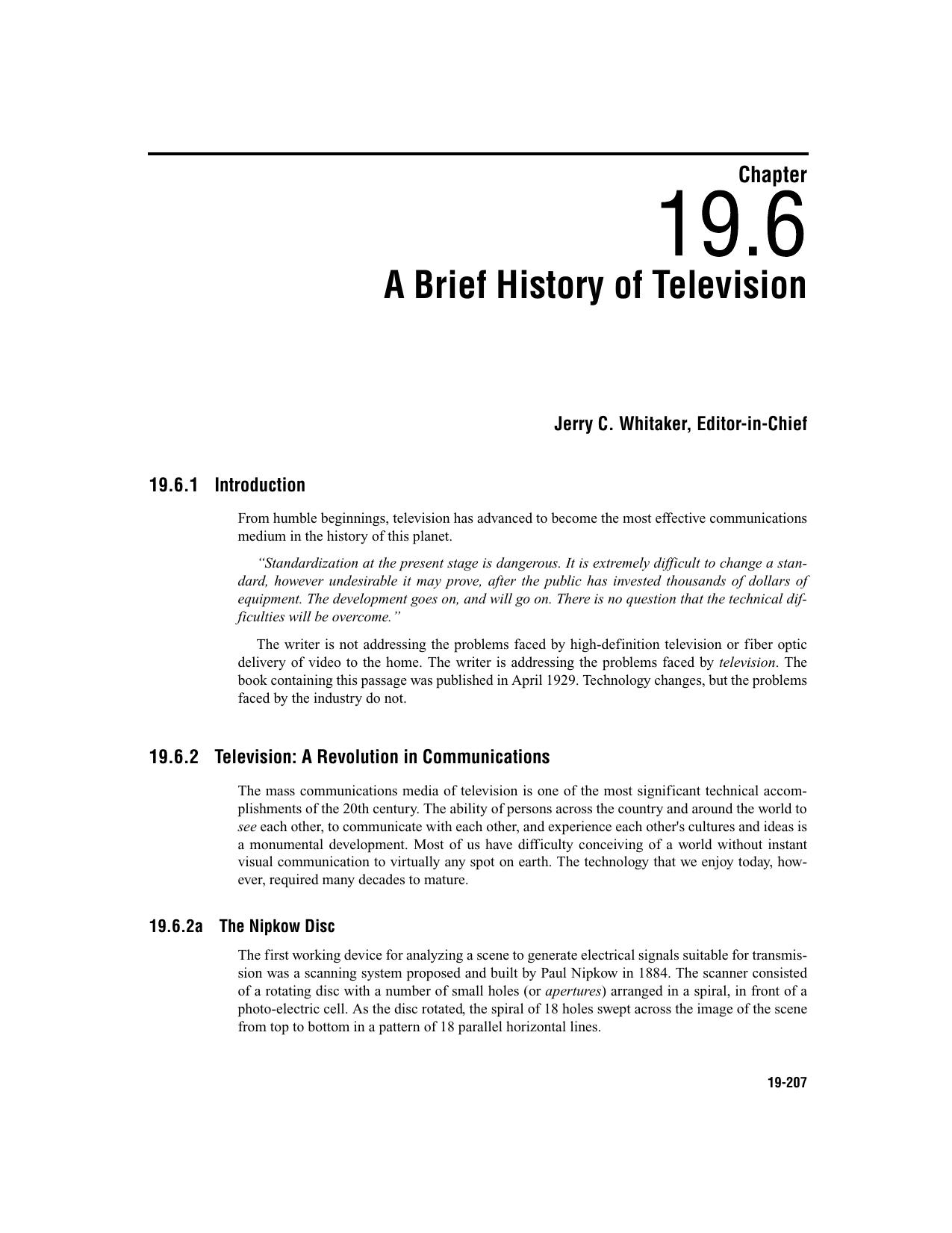 A Brief History of Television by Administrator