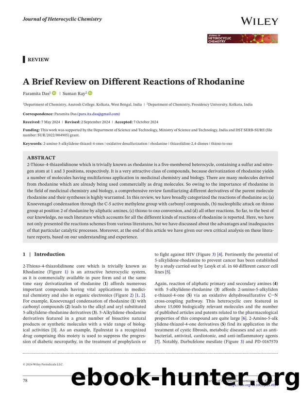 A Brief Review on Different Reactions of Rhodanine by Unknown