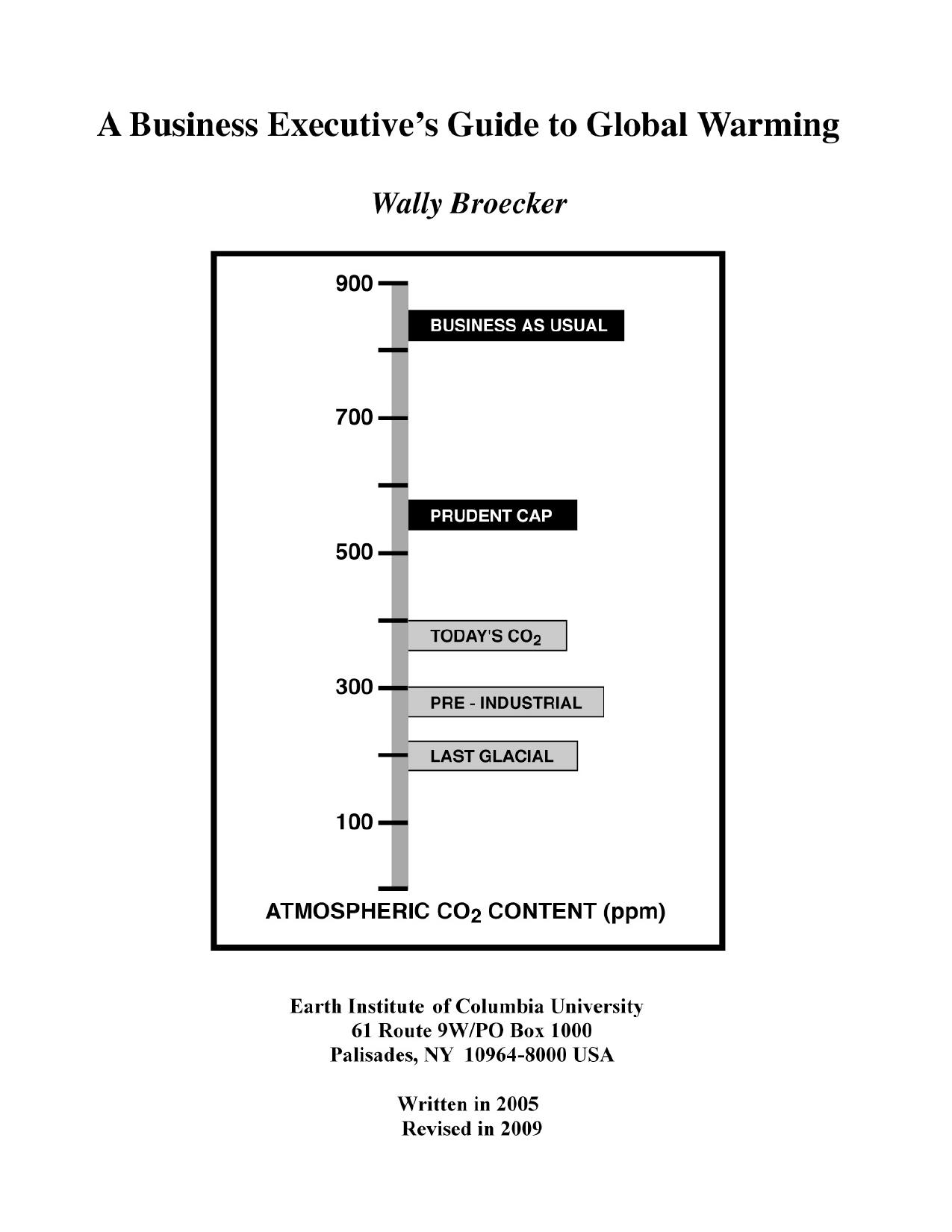 A Business Executiveâs Guide to Global Warming by Wally Broecker