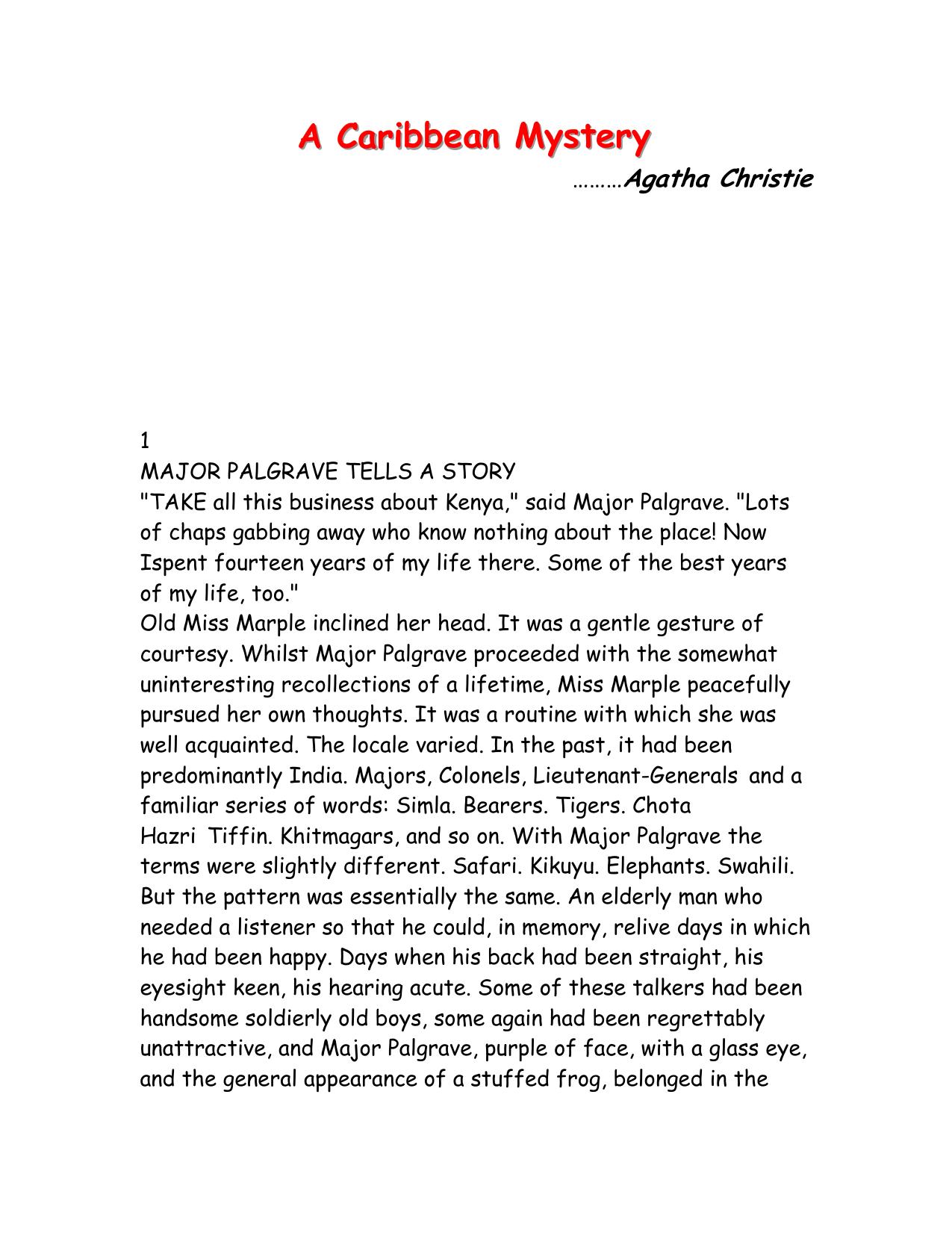 A Caribbean Mystery - Miss Marple 09 by Agatha Christie