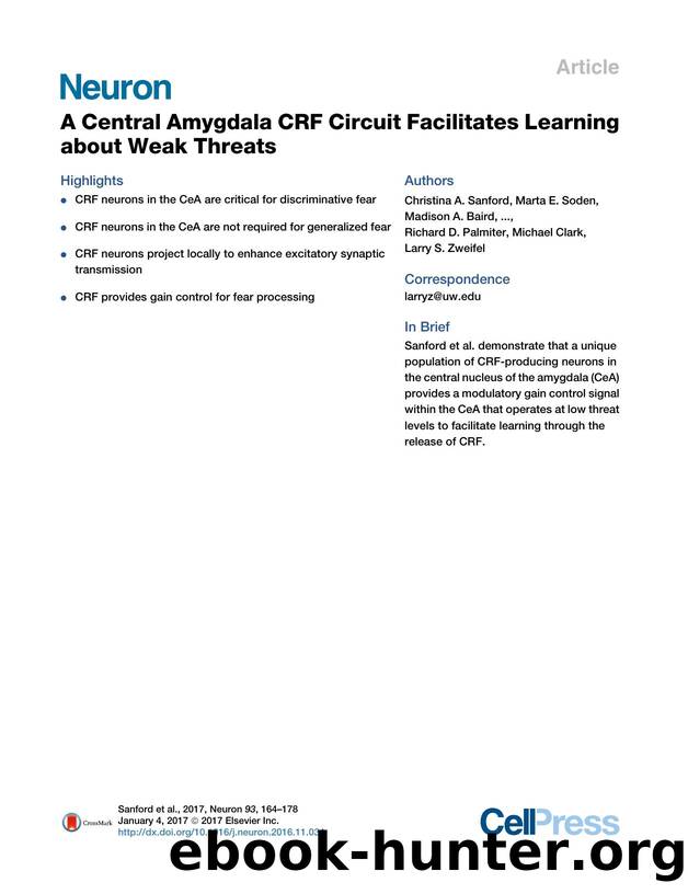 A Central Amygdala CRF Circuit Facilitates Learning about Weak Threats by unknow