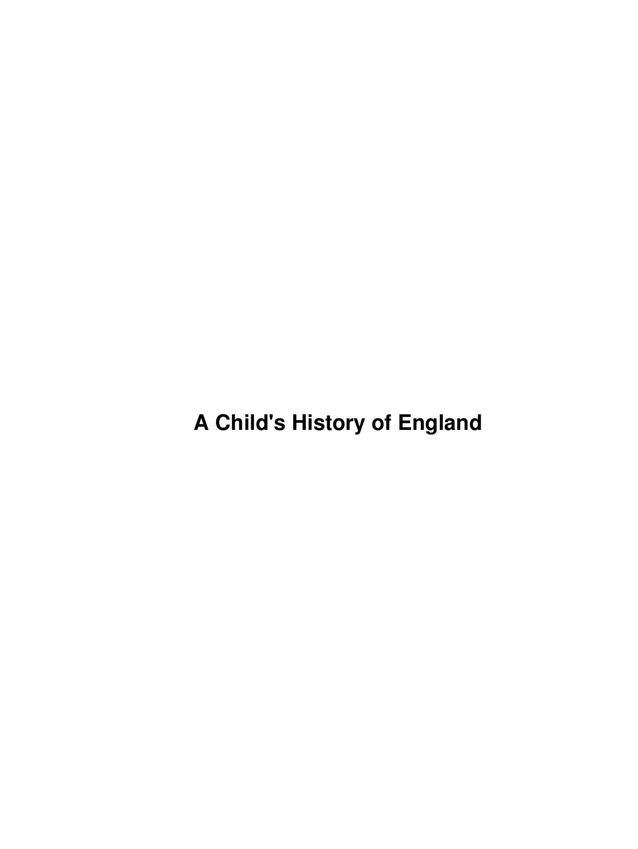 A Child's History of England by Unknown