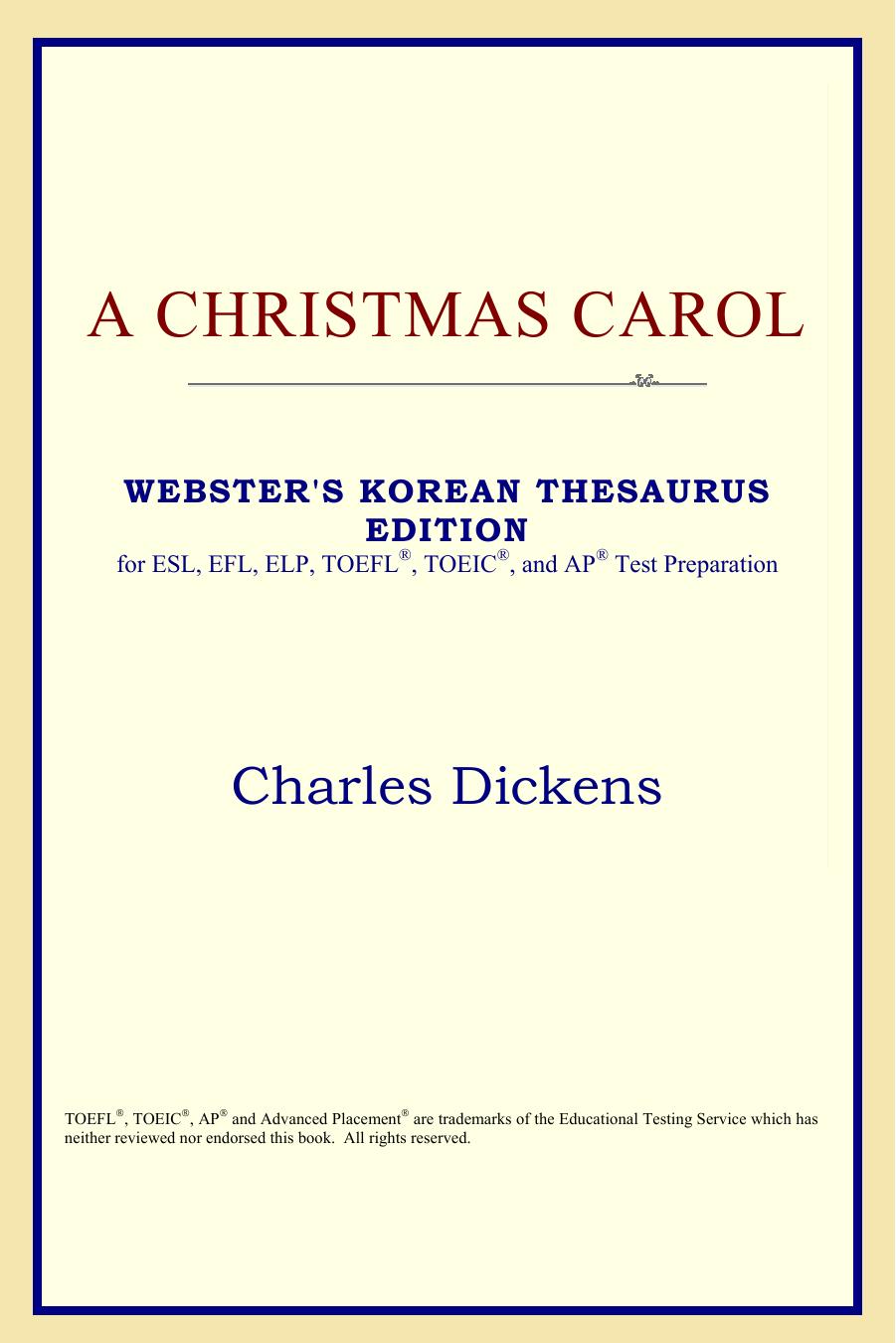 A Christmas Carol (Webster's Korean Thesaurus Edition) by Charles Dickens