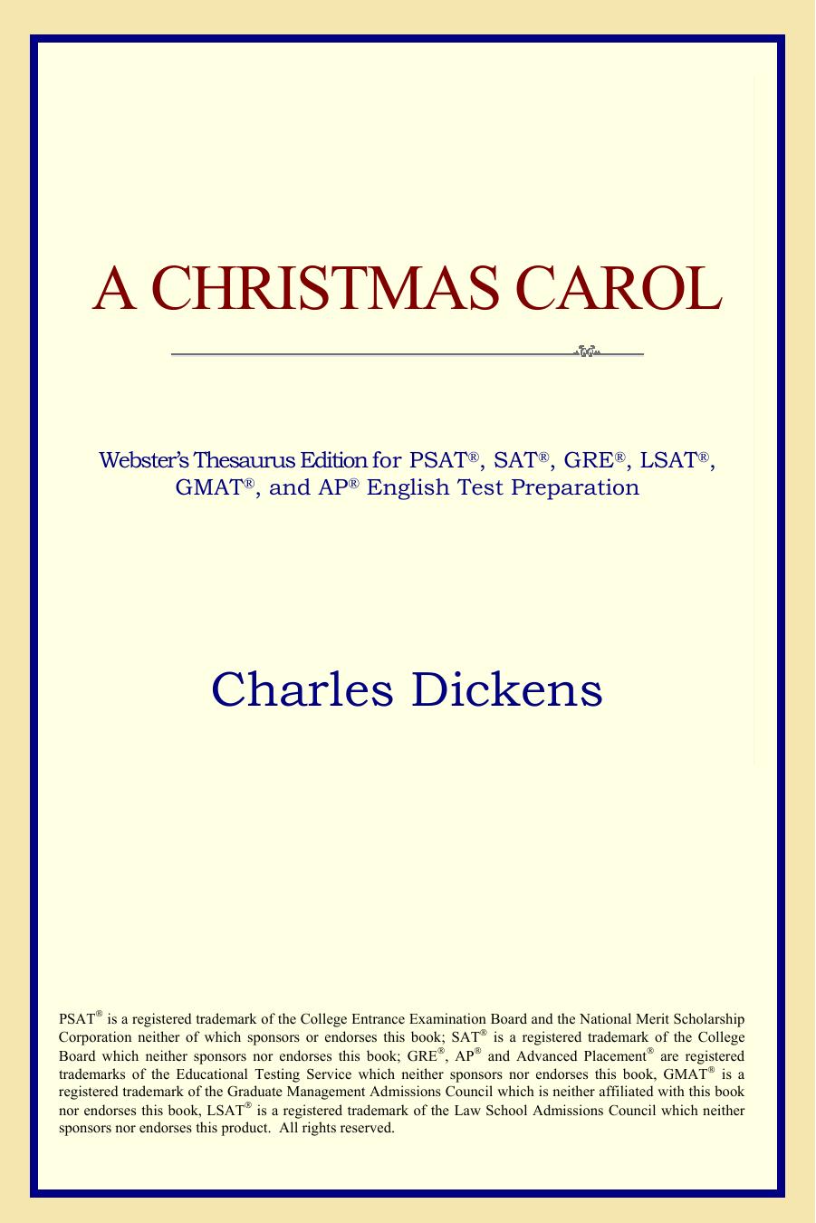 A Christmas Carol (Webster's Thesaurus Edition) by Charles Dickens