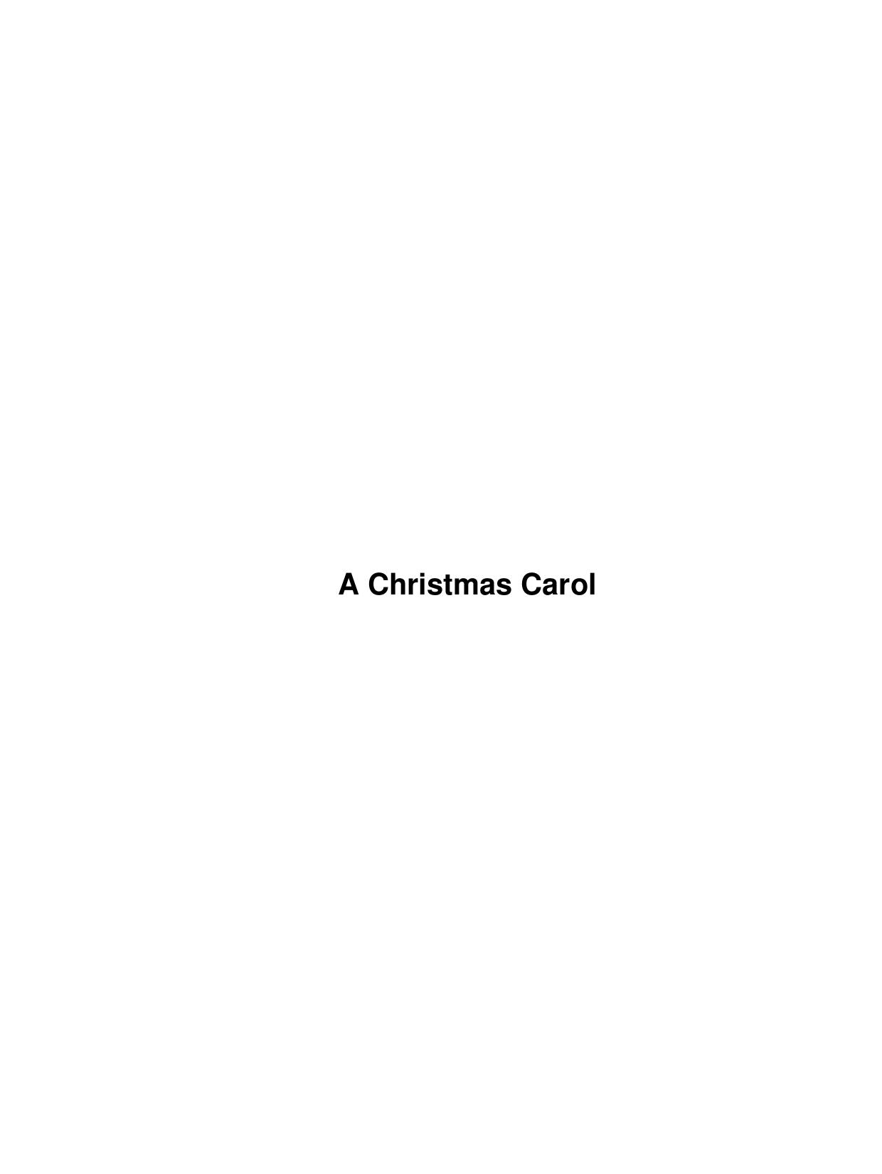 A Christmas Carol by Unknown