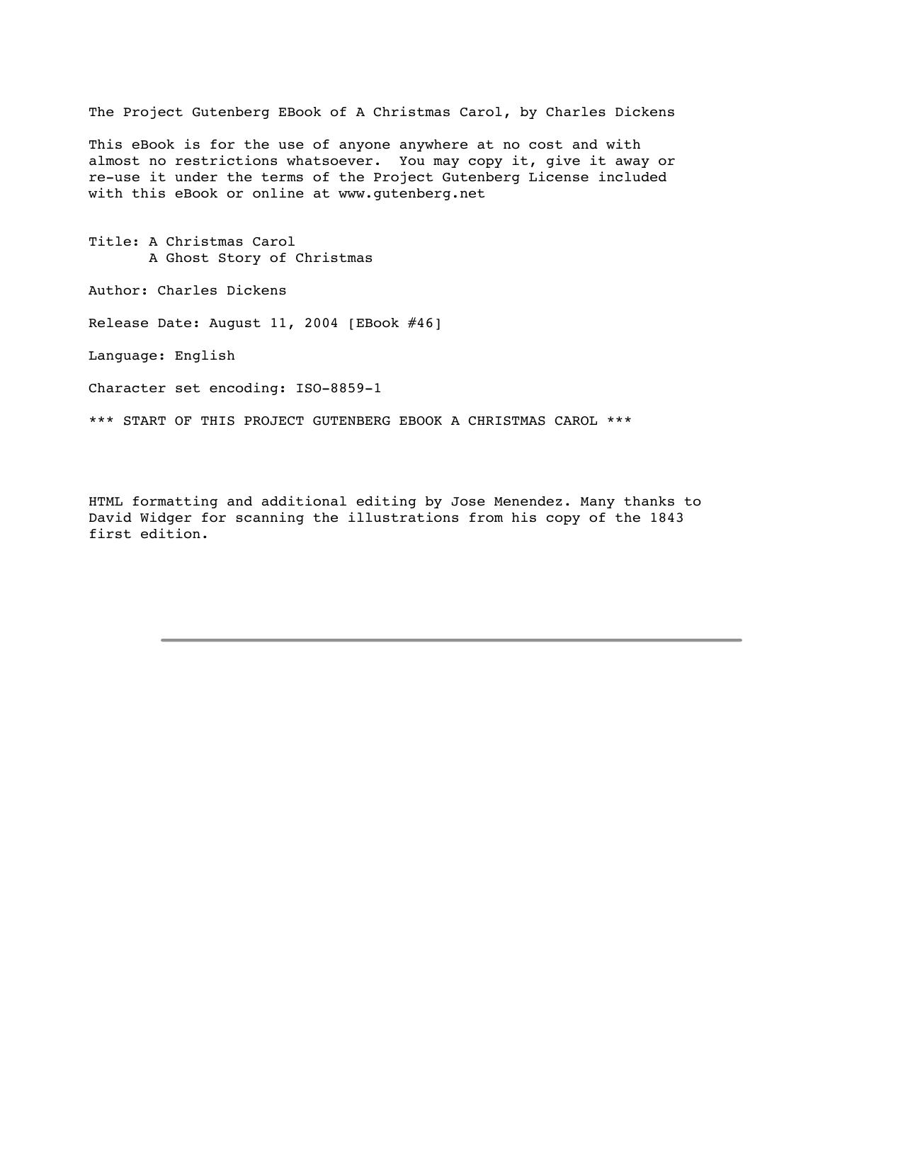 A Christmas Carol, by Charles Dickens by Unknown