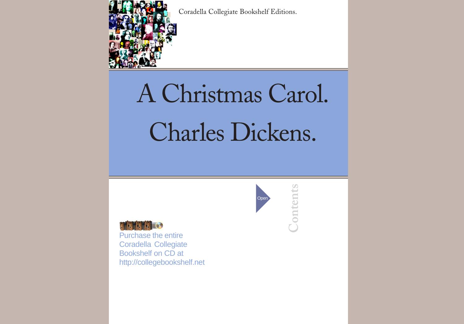 A Christmas Carol. by published by Coradella Collegiate Bookshelf Editions